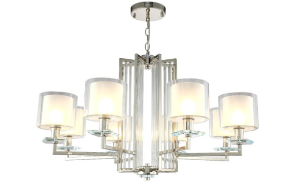 Подвесная люстра Crystal Lux NICOLAS NICOLAS SP-PL8 NICKEL/WHITE