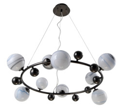 Подвесная люстра Crystal Lux SALVADORE SALVADORE SP9H BLACK CHROMIUM