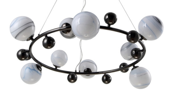 Подвесная люстра Crystal Lux SALVADORE SALVADORE SP9H BLACK CHROMIUM