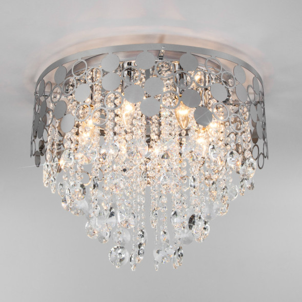Каскадная люстра Eurosvet Lianna 10123/8 хром/прозрачный хрусталь Strotskis Smart (