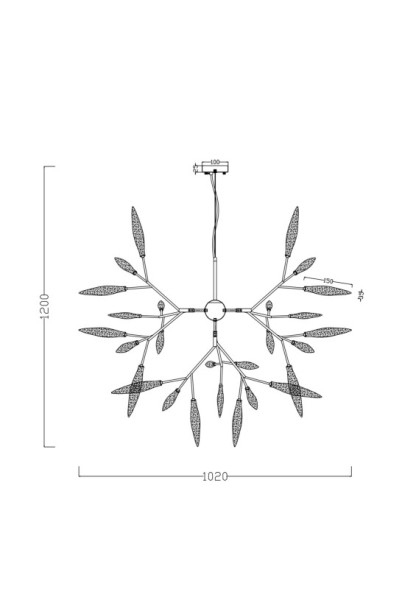 Подвесная люстра Freya FR5067PL-36B IRIS
