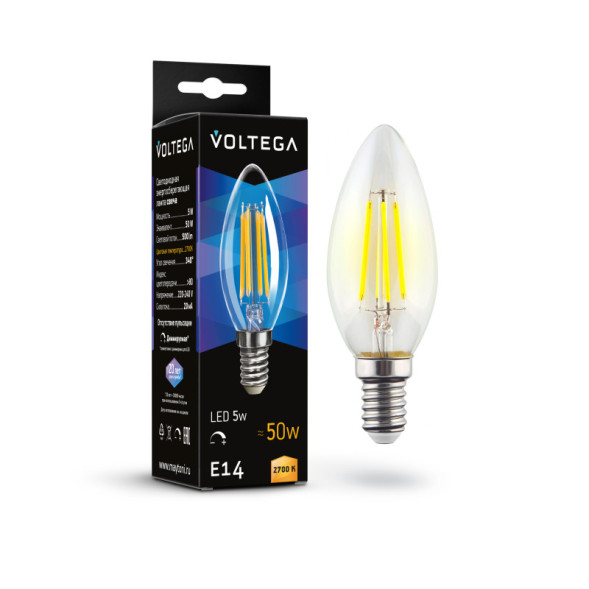 Светодиодная лампа Voltega 7199 Candle dim 5W