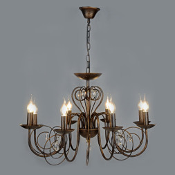 Подвесная люстра Eurosvet TOMAS 60018/8 черный с золотом