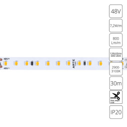 Лента ARTE Lamp TAPE A4812010-03-3K 216W 48V белый (теплый) IP20