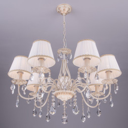Подвесная люстра Eurosvet Amelia 3637/7 белый с золотом/прозрачный хрусталь Strotsk