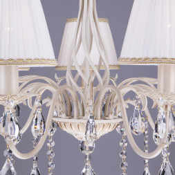 Подвесная люстра Eurosvet Amelia 3637/7 белый с золотом/прозрачный хрусталь Strotsk