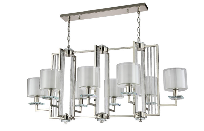Подвесная люстра Crystal Lux NICOLAS NICOLAS SP8 L1000 NICKEL/WHITE