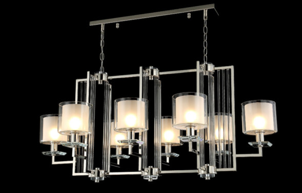 Подвесная люстра Crystal Lux NICOLAS NICOLAS SP8 L1000 NICKEL/WHITE