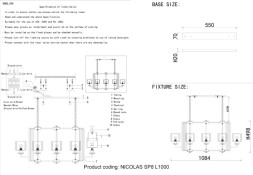 Подвесная люстра Crystal Lux NICOLAS NICOLAS SP8 L1000 NICKEL/WHITE