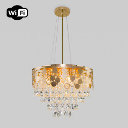 Каскадная люстра Eurosvet Lianna 10123/8 золото/прозрачный хрусталь Strotskis Smart