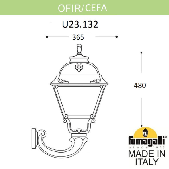 Уличный настенный светильник Fumagalli U23.132.000.BXF1R CEFA
