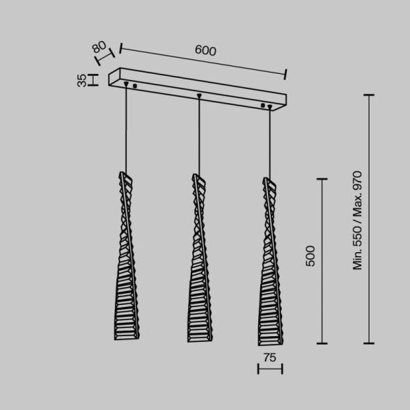 Подвесной светильник MODELUX 88910.3 MS.88910.3 CR
