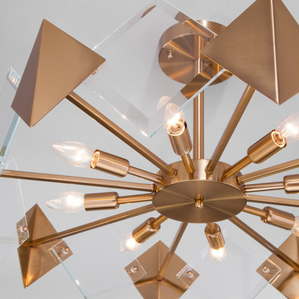 Люстра на штанге Eurosvet ORIGAMI 60121/8 латунь Smart