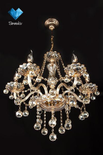 Подвесная люстра Eurosvet Diamond 10052/6 золото/тонированный хрусталь Strotskis