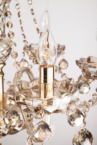 Подвесная люстра Eurosvet Diamond 10052/6 золото/тонированный хрусталь Strotskis