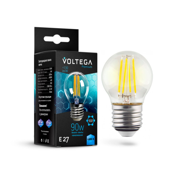 Светодиодная лампа Voltega GlobeGraphene 7139 9W 220V 820lm E27 белый (дневной)