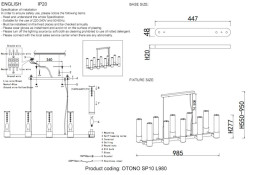 Подвесная люстра Crystal Lux OTONO OTONO SP10 L980 BLACK CHROMIUM/TRANSPARENTE