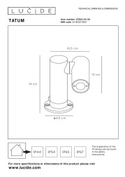 Садово-парковый светильник LUCIDE TATUM 27893/05/29