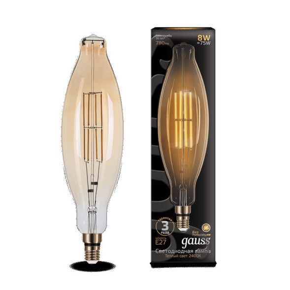 Светодиодная лампа Gauss Filament Vintage 155802008 8W 220V 780lm E27 белый (теплый)