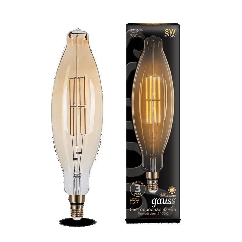 Светодиодная лампа Gauss Filament Vintage 155802008 8W 220V 780lm E27 белый (теплый)