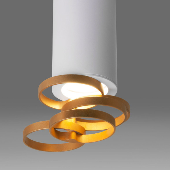 Накладной точечный светильник Elektrostandard DLN102 GU10 белый/золото