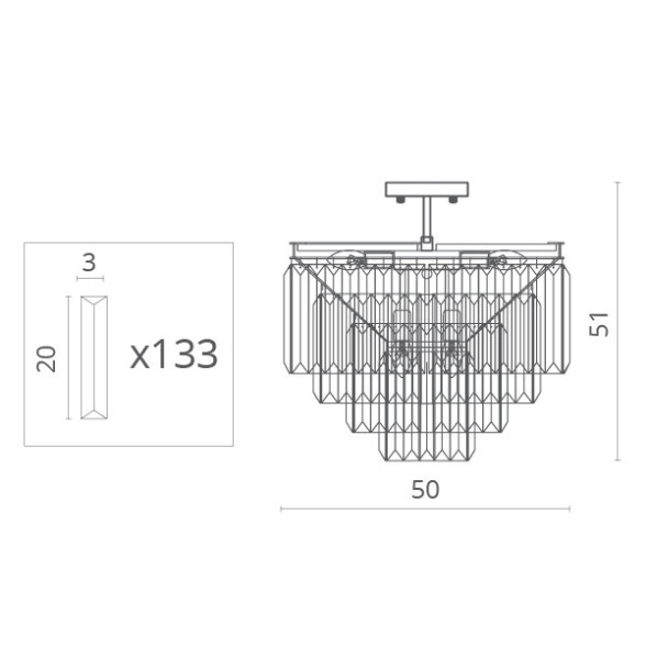 Люстра на штанге Divinare NOVA 3001/01 PL-9