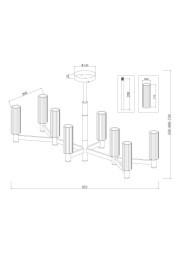 Люстра на штанге Freya Ambra FR5167PL-08BS