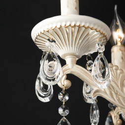 Подвесная люстра Eurosvet Lia 3585/6 белый/прозрачный хрусталь Strotskis