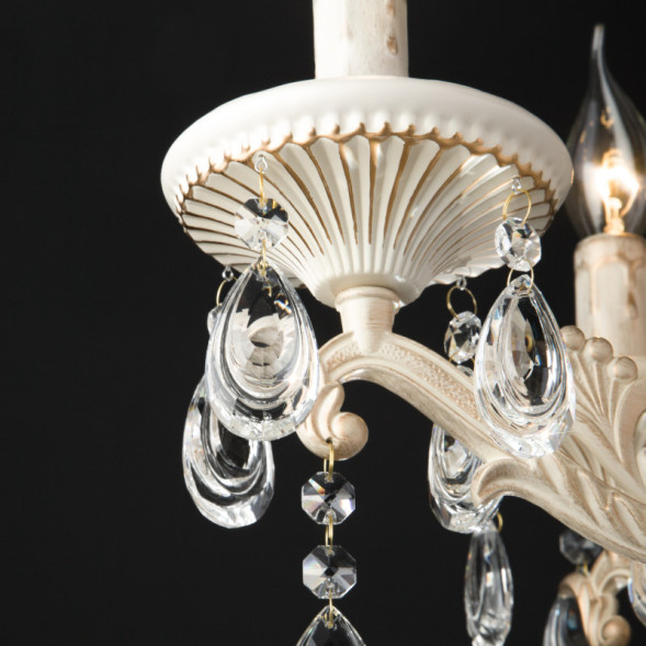 Подвесная люстра Eurosvet Lia 3585/6 белый/прозрачный хрусталь Strotskis