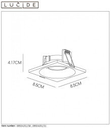 Точечный влагозащищенный светильник LUCIDE Ziva 09924/01/30