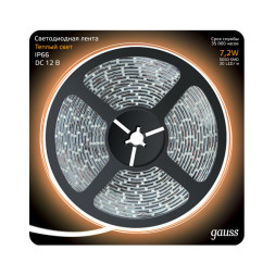 Лента Gauss Black 311000107 36W 12V 310lm белый (теплый) IP66