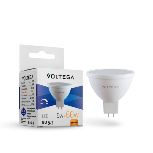 Светодиодная лампа Voltega Sofit GU5.3 7170 6W 220V 550lm GU5.3 белый (теплый)