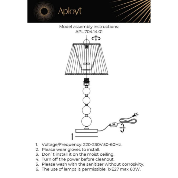 Настольная лампа APLOYT APL.704.14.01 Gaell