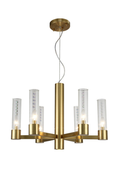 Подвесная люстра Crystal Lux OTONO OTONO SP6+1 BRASS/TRANSPARENTE