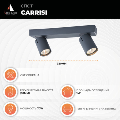 Накладной точечный светильник Vele Luce Carrisi VL8067S02