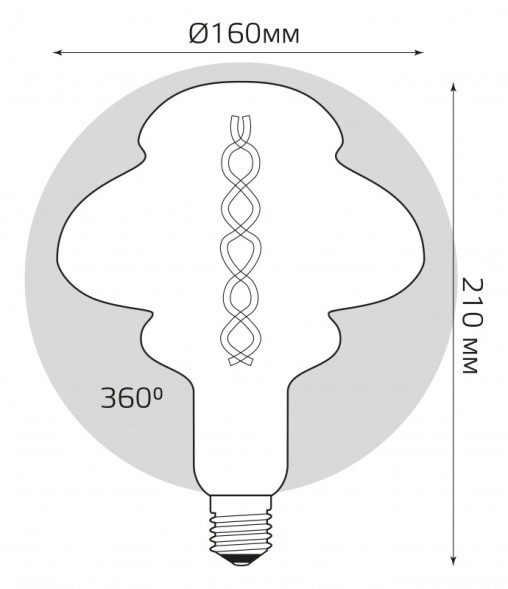 Светодиодная лампа Gauss Filament Vintage 162802008 8W 220V 330lm E27 белый (теплый)