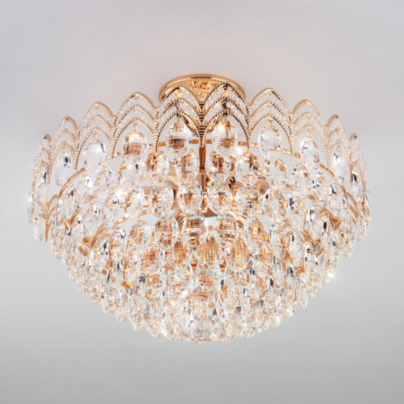 Потолочная люстра Eurosvet Malvina 3649/6 золото/прозрачный хрусталь Strotskis