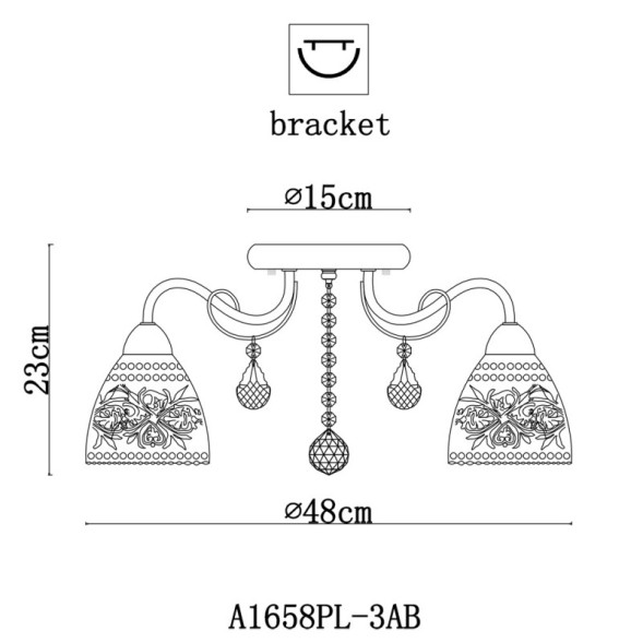 Потолочная люстра ARTE Lamp Rugiada A1658PL-3AB