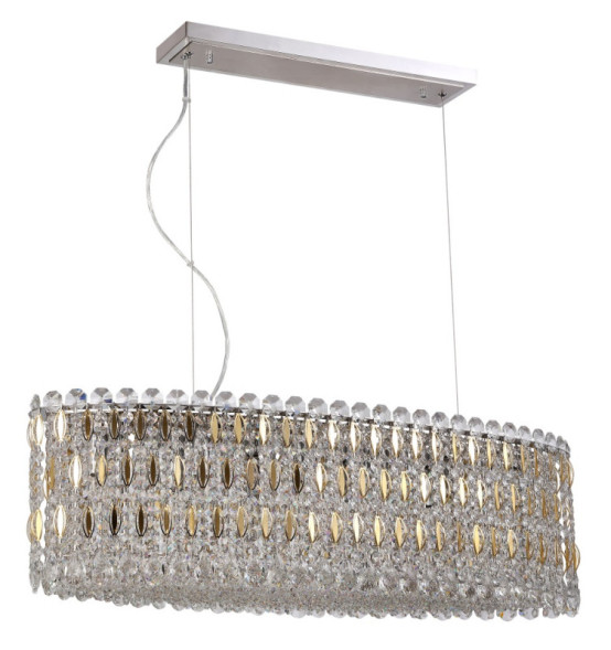 Подвесная люстра Crystal Lux LIRICA LIRICA SP10 L900 CHROME/GOLD-TRANSPARENT