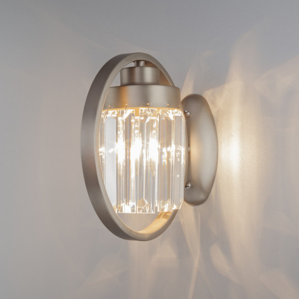 Бра Eurosvet 10128/1 сатин-никель/прозрачный хрусталь Strotskis Loraine