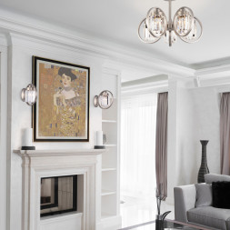 Бра Eurosvet 10128/1 сатин-никель/прозрачный хрусталь Strotskis Loraine