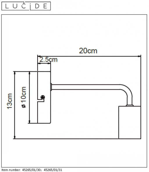 Бра LUCIDE Scott 45265/01/30