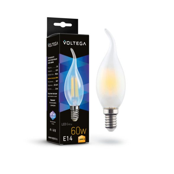 Светодиодная лампа Voltega 7210 Candel wind matt 6W