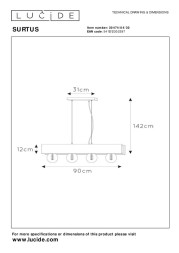 Подвесной светильник LUCIDE SURTUS 30474/04/30