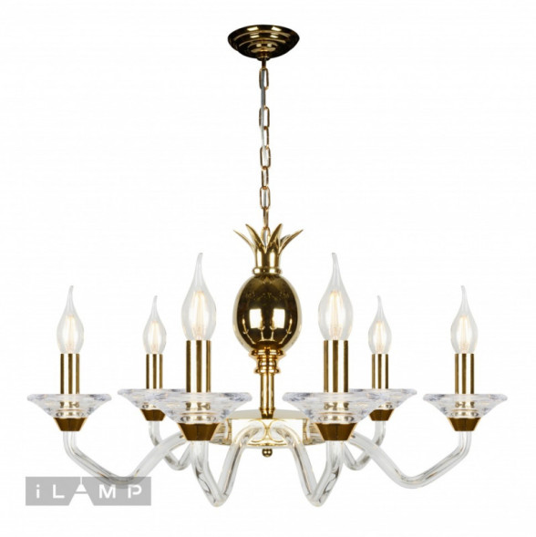 Подвесная люстра iLamp FLO YT2049-8 GD+Cear