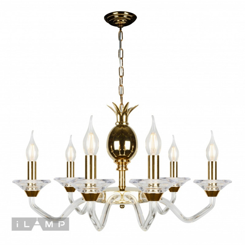 Подвесная люстра iLamp FLO YT2049-8 GD+Cear
