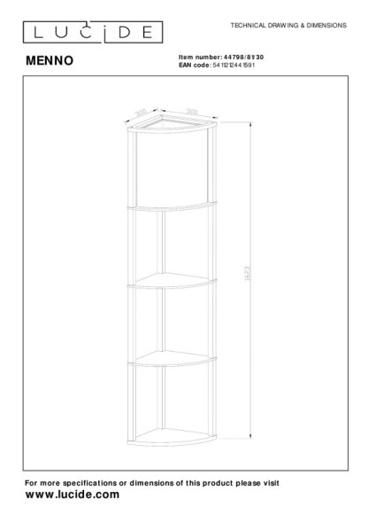 Торшер LUCIDE MENNO 44798/81/30