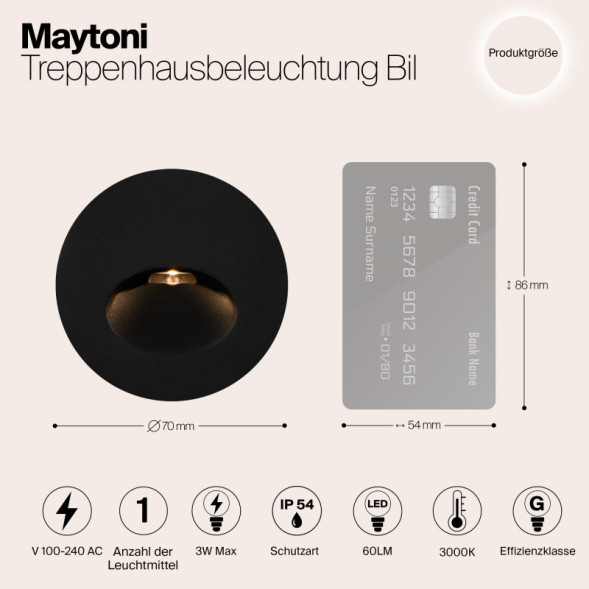 Светильник для стен и ступеней Maytoni Bil O015SL-L3B3K