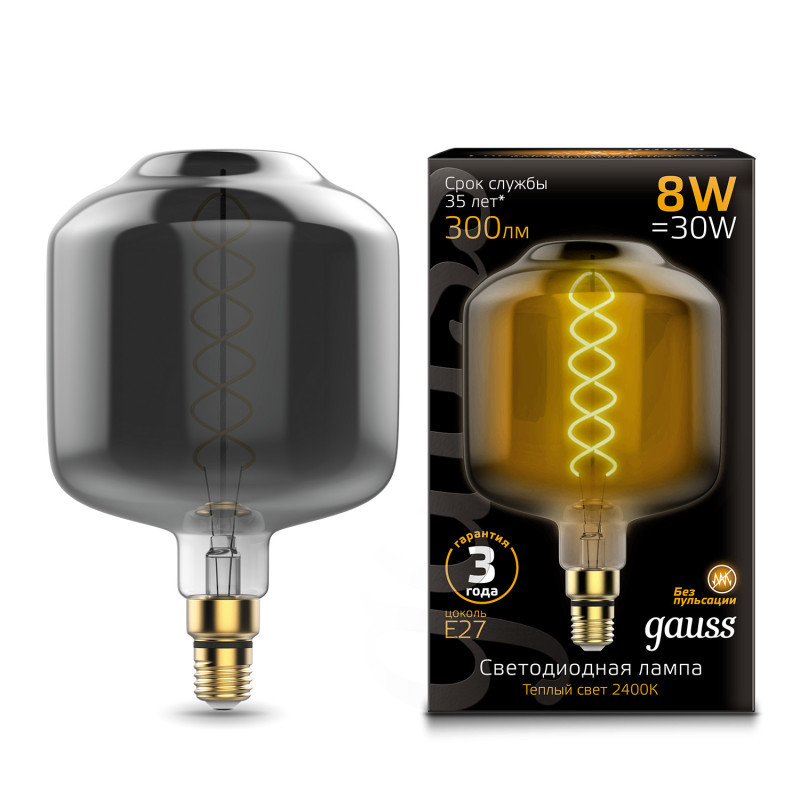 Светодиодная лампа Gauss 164802008 8W 220V 300lm E27 белый (теплый)