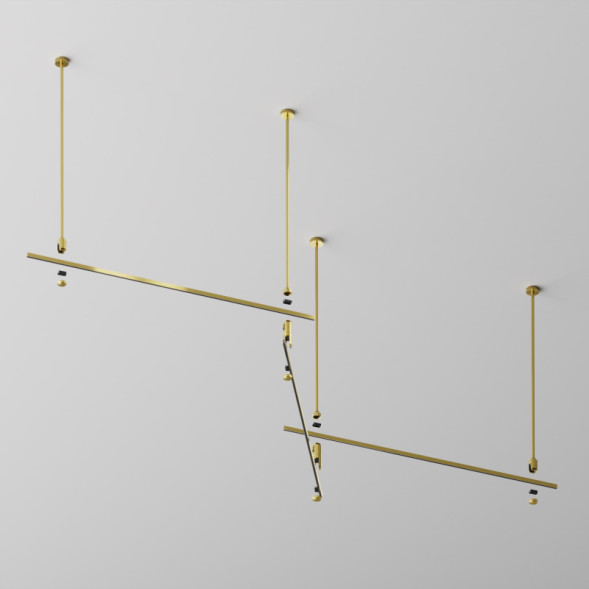 Накладной магнитный шинопровод Maytoni Technical Magnetic trаck system Flarity латунь TRX154-111BS